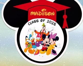 4 Disney Graduation Decorations / Disney Fab 5 Decoration / Disney Party Decorations / Disney Window and Wall Decorations / Graduation