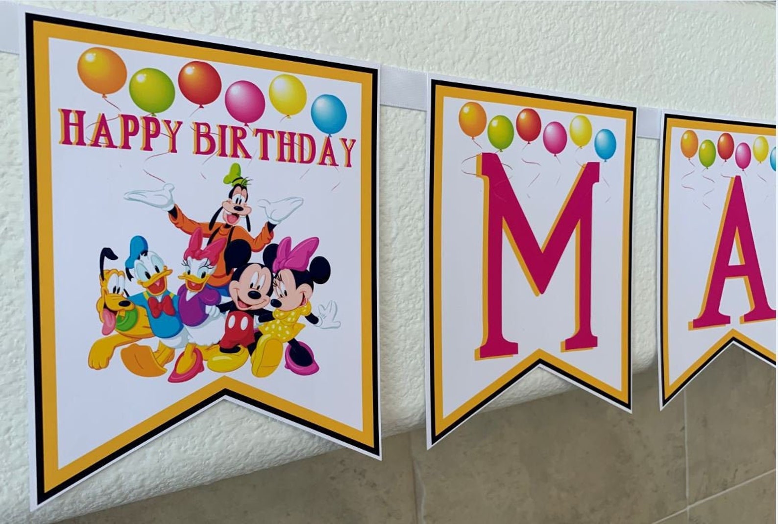 Disney Birthday Banner / Birthday / Disney Decoration / Disney | Etsy
