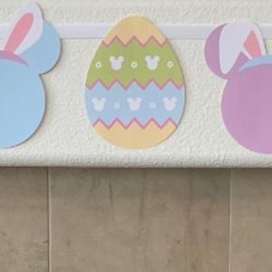 Disney Easter Banner Mickey Easter Decoration Disney Spring Banner Disney Easter Garland Disney Holiday Decor Disney Resort Decor image 2