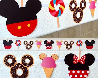 Disney Inspired Snack Banner / Disney Snacks / Disney Food / Mickey and Minnie Snack Banner / Snack Garland / Disney Resort Decoration