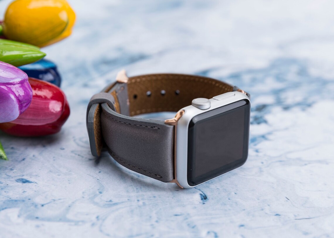 Gray Apple Watch Band 38mm 40mm 42mm 44mm Classy Watch Strap Etsy