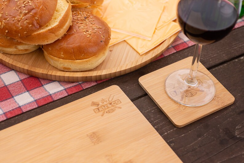 8 Pcs Bamboo Wooden Placemats and Coasters Set of 4 Nonslip, Heat