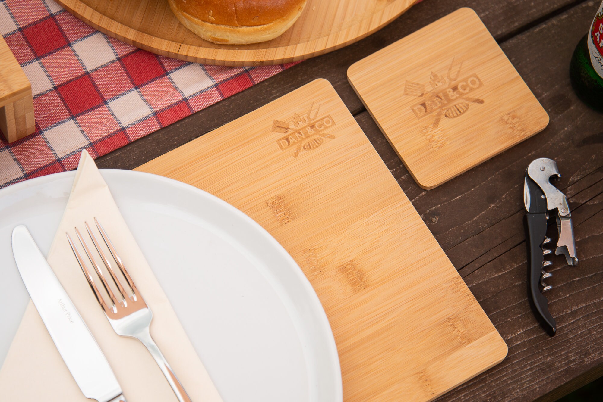 8 Pcs Bamboo Wooden Placemats and Coasters Set of 4 Nonslip, Heat