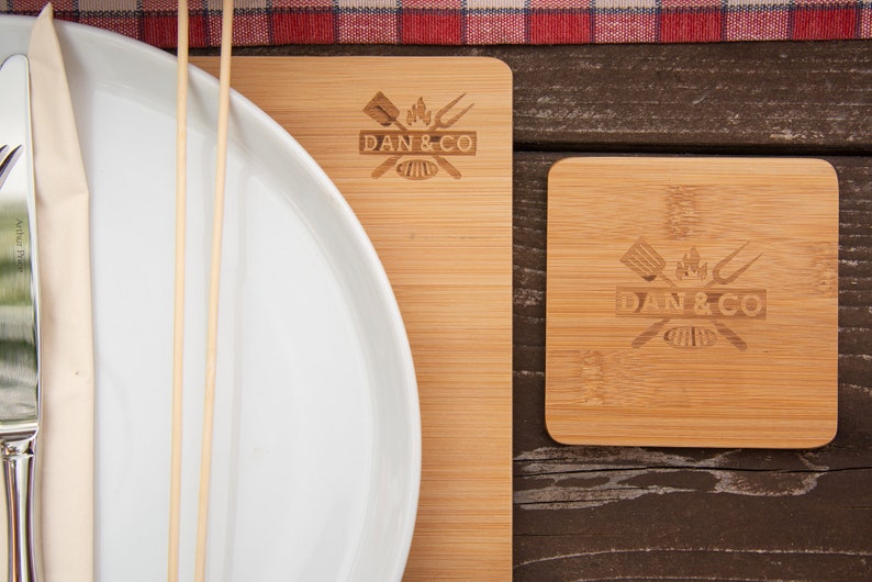 8 Pcs Bamboo Wooden Placemats and Coasters Set of 4 Nonslip, Heat