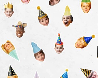 Custom Confetti Face, party hat confetti, groom face confetti, personal picture table scatter