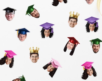Graduation Confetti, Face custom confetti, personal picture table scatter, graduation decorations, graduation table