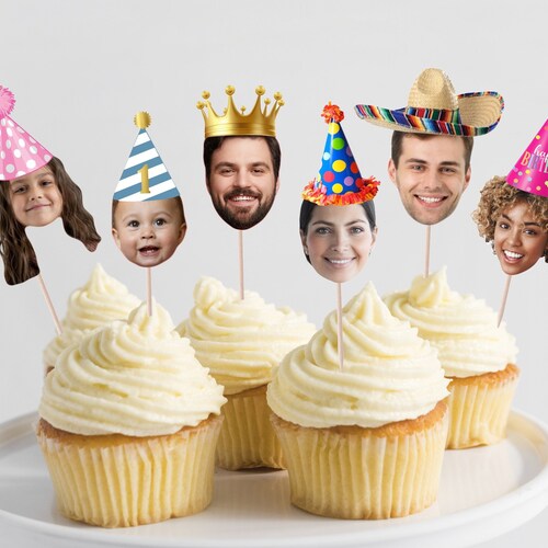 Personalized Face Cupcake Toppers Funny Cupcake Topper - Etsy