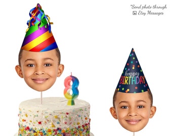 Photo cake topper, Large cupcake topper, face cake topper
