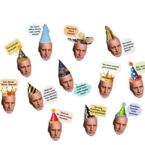 12 Retirement stickers, retired decorations, Retirement favors, Happy retirement, Retirement confetti, Retirement decorations