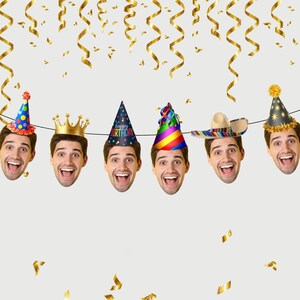 Aangepaste gezichtsbanner, hoofdbanner foto, gepersonaliseerde banner met gezichtsuitsparing, 85e verjaardag, Pensioenfeest, 30e verjaardagsbanner