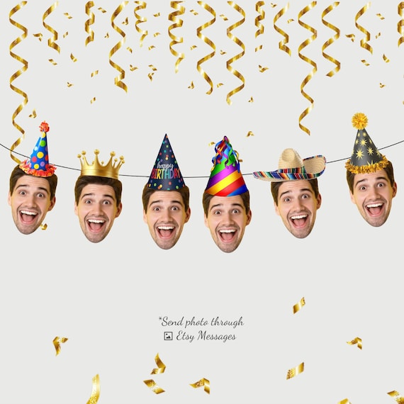 Custom Face banner, photo head banner, personalized banner with face cutout, 85th birthday, Retirement party, 30th birthday banner
