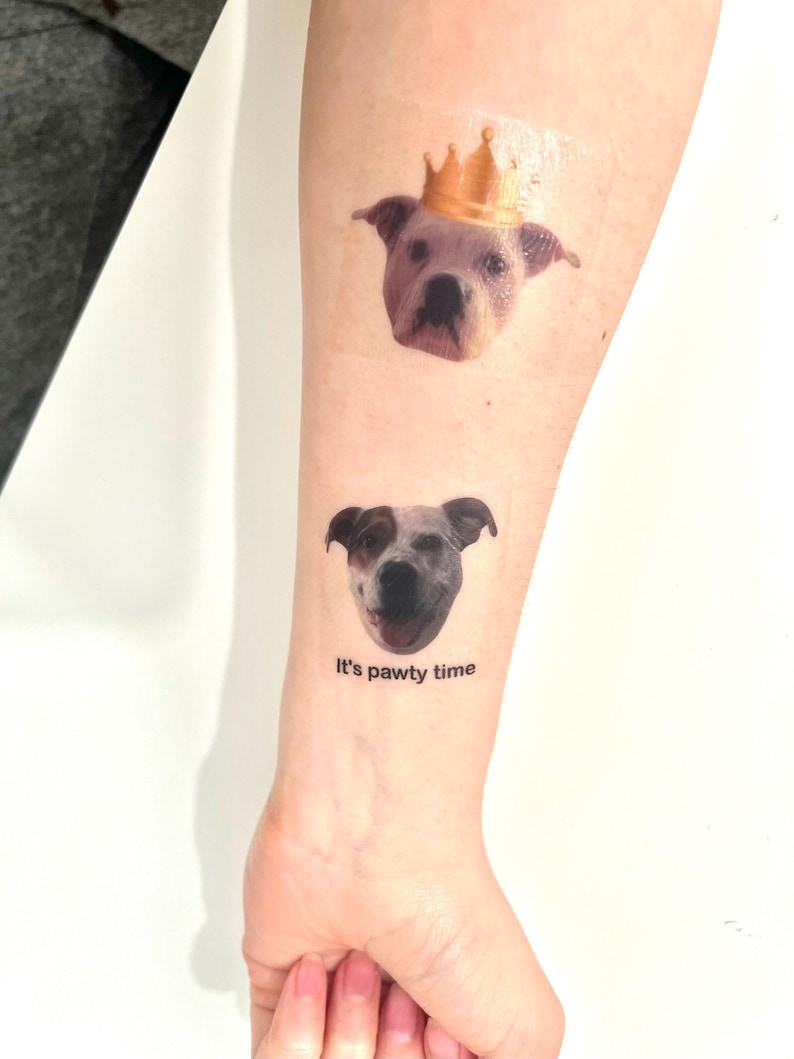 Temporary Birthday Face tattoo, 40th birthday custom head photo tattoos image 8