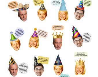 1 Dozen 50th birthday funny stickers, speech bubble stickers, text bubble sticker, 40th birthday decorations