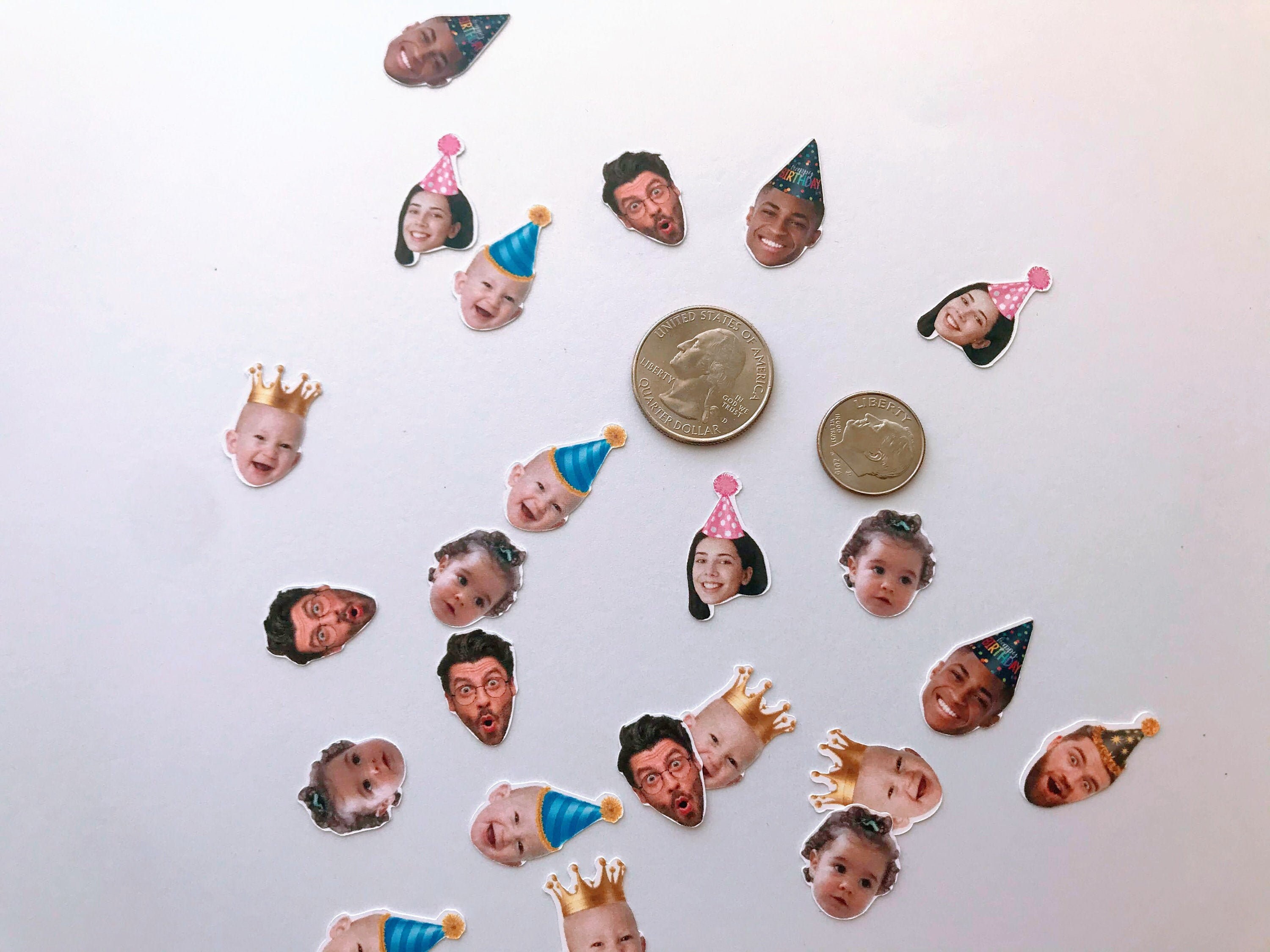 Face custom confetti, party hat confetti, personal picture table scat…