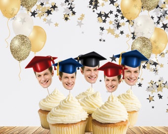 Graduation cupcake toppers, Class of 2026 High School Graduation cupcake toppers, 12 face cupcake toppers, 2026 grad decor