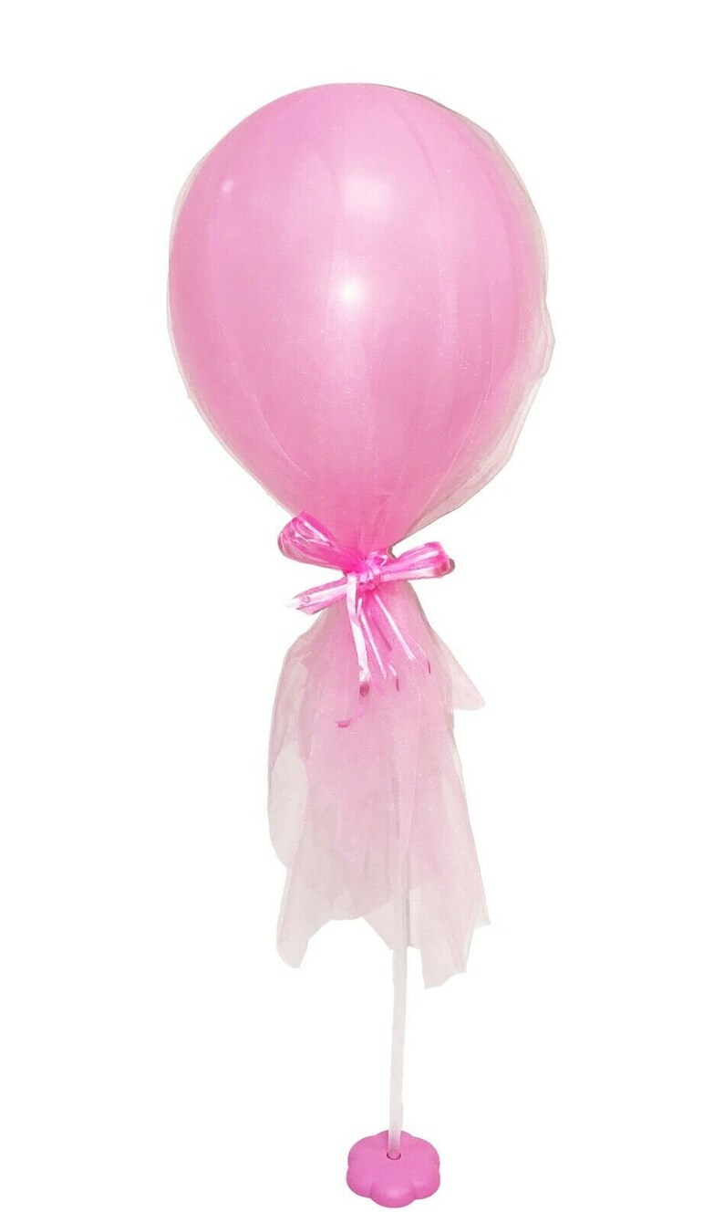 12 Wedding Party Decoration Tulle Balloon with Stand Various Colours UK STOCK imagem 5