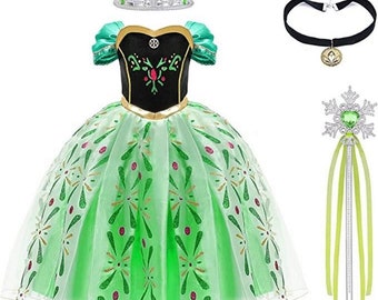 Princess Anna inspired Costume Dress For Girls  (3-8 Years) ideal for Birthday and dress up parties Party Dress