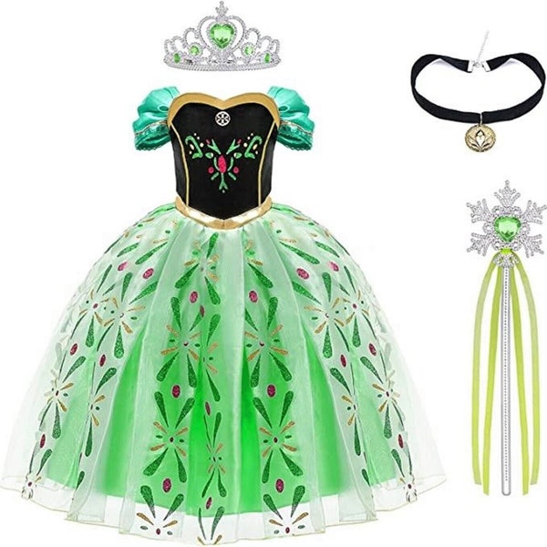 Princess Anna inspired Costume Dress For Girls  (3-8 Years) ideal for Birthday and dress up parties Party Dress