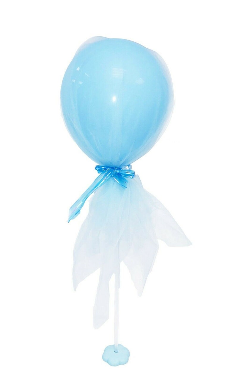 12 Wedding Party Decoration Tulle Balloon with Stand Various Colours UK STOCK image 3