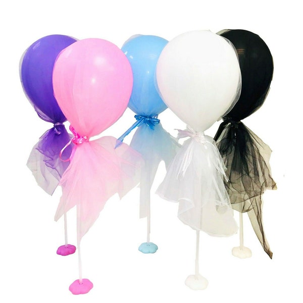 12" Wedding Party Decoration Tulle Balloon with Stand Various Colours UK STOCK