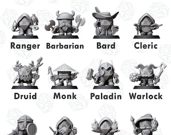 D20 Heroes Miniatures - 12 Class Options!