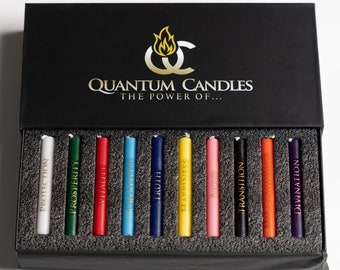 Assorted Spell Chime Candles With Intention Words | 20pc Ritual Gift Set | Manifestation
