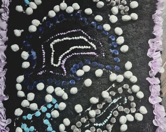 Handmade Little Mat with pompoms