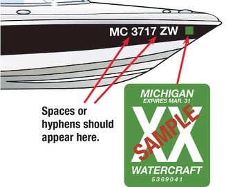 BOAT PWC REGISTRATION NUMBERS ARIAL 2 COLORS BOAT LICENSE,WAVE RUNNER,SEE DOO