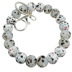 Brazalete con llavero de abalorios - Brazalete con abalorios - Terracota que brilla en la pulsera con llavero oscuro Se vende individualmente