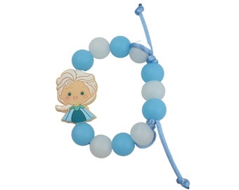 Kid Silicone Bracelet - Adjustable  - Ice Queen Cartoon Characters - Glow in the Dark- Small and Large  Sold Individually