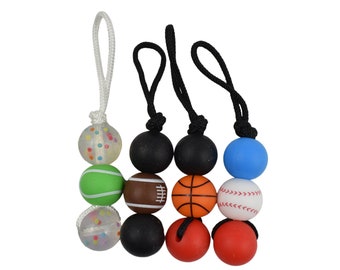 Zipper Pulls - Silicone Beads - Sports Silicone Zipper Pulls - Volleyball - Basketball - Soccer - Baseball -  Sold Individually