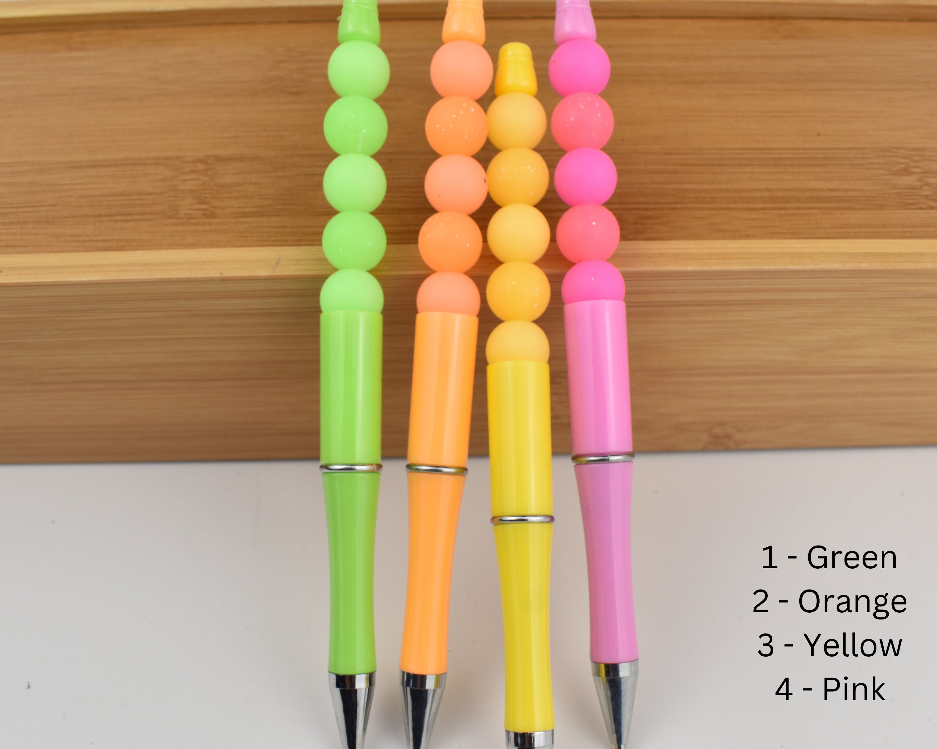 Beadable Ballpoint Pens Bead Rollerball Pen Plastic DIY Ink Pens Beaded Pens  Gift for Kid Student Office School Supplies 