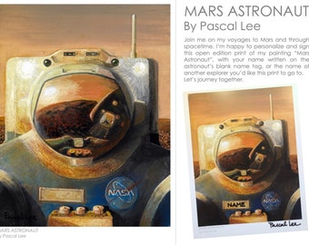 Mars Astronaut - Personalized Signed Print