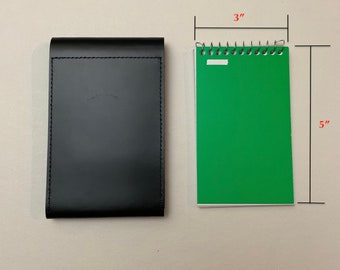 Leather Mini Stenopad Cover, 3x5 Refillable Notepad