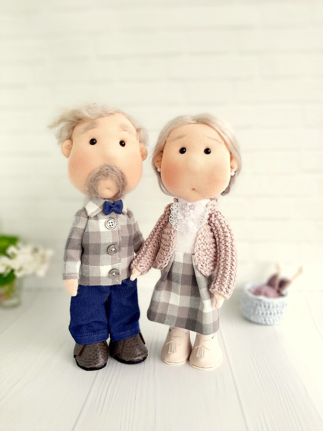 Old Man Dolls Grandmother Doll Grandfather Doll Grandparents Doll Gift ...