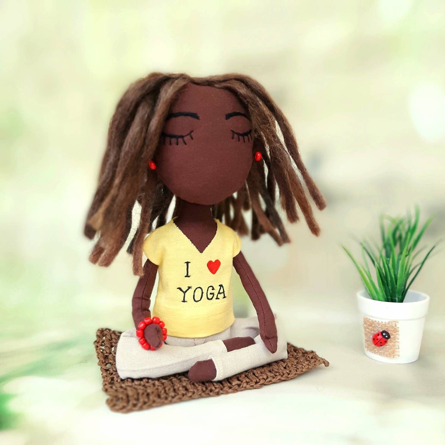 Yoga Doll Yoga Decor Yogi Meditation Yogi Doll Lotus Pose Etsy UK