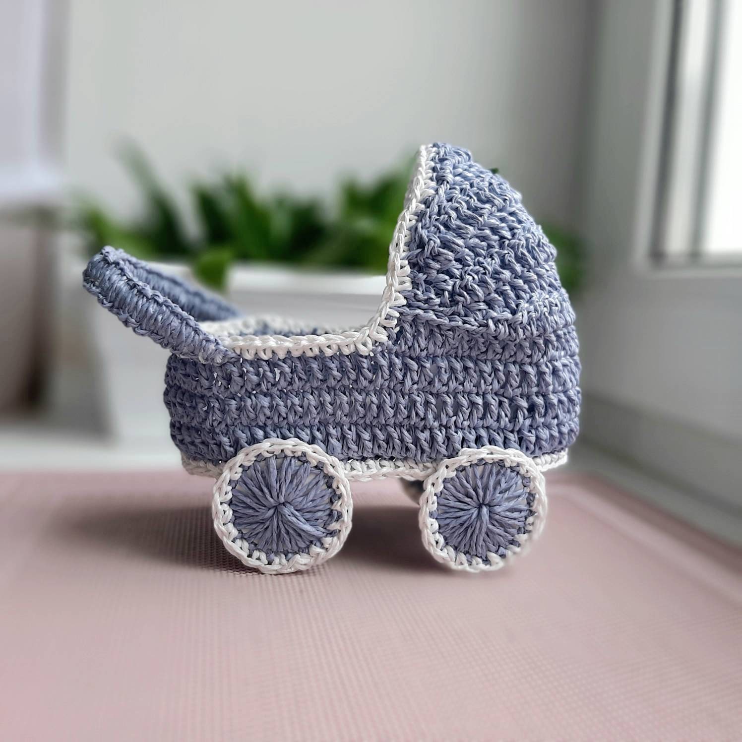 Play Doll Stroller Blue Stroller for Dolls Stroller for Doll Kid Toy Stroller Raffia Cradle Etsy Canada