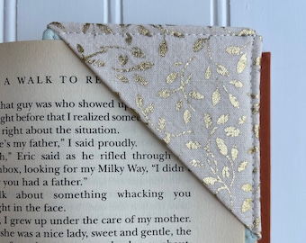 Fabric Corner Bookmarks, Handmade gift for book lovers, Fabric Bookmark, Lemons Bookmark.