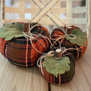 Fabric Pumpkins, Stuffed Fabric Pumpkins, Pumpkin Decor, Fall Decor, Harvest Table Decor, Rustic Home Decor.