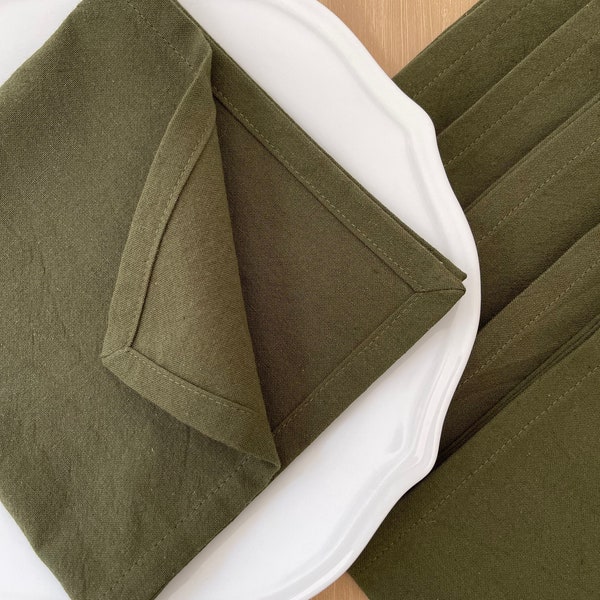 Green Cloth Napkins Etsy