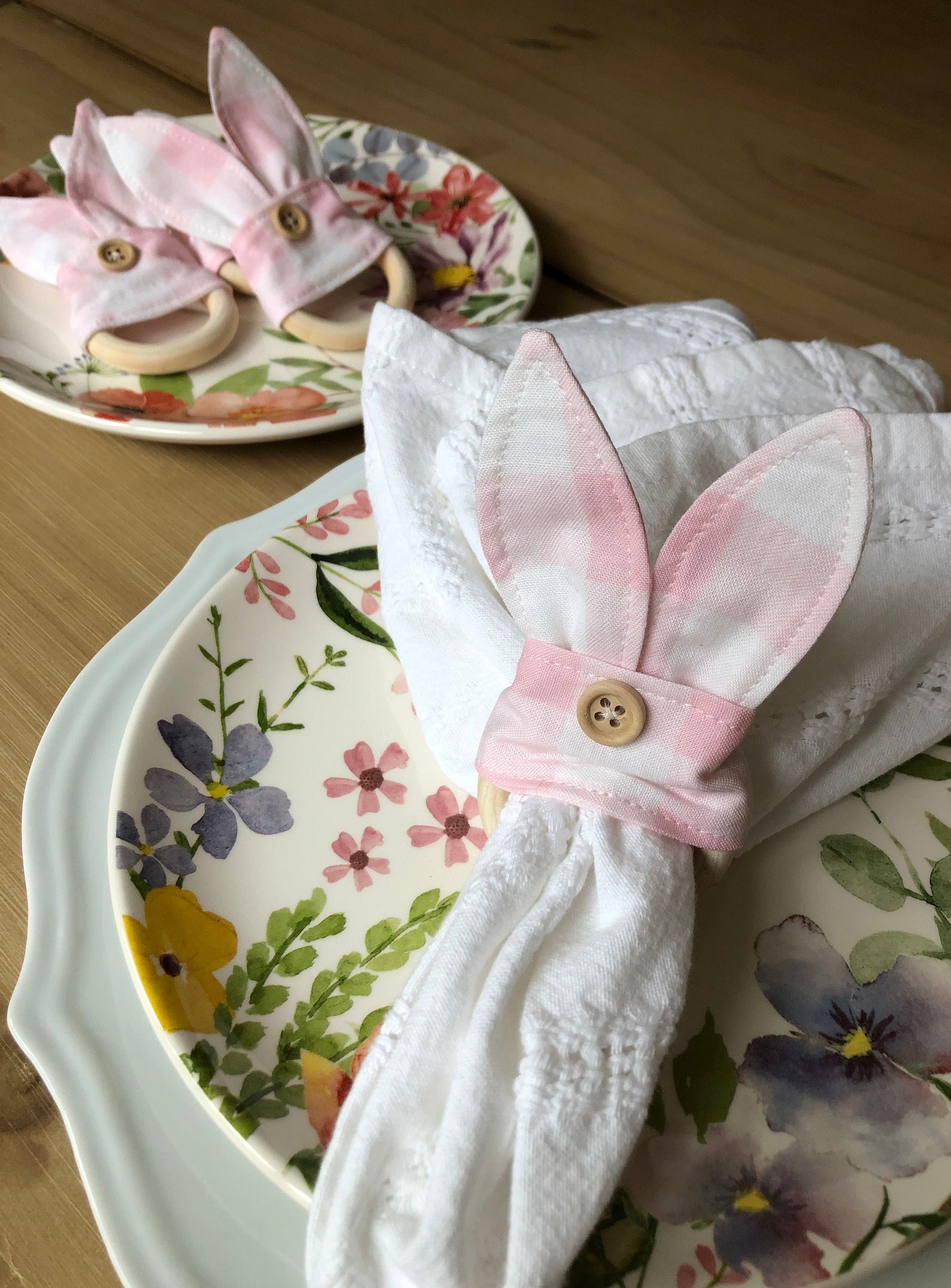 Napkin Rings Easter Napkin Rings Fabric Bunny Ears Bunny Etsy