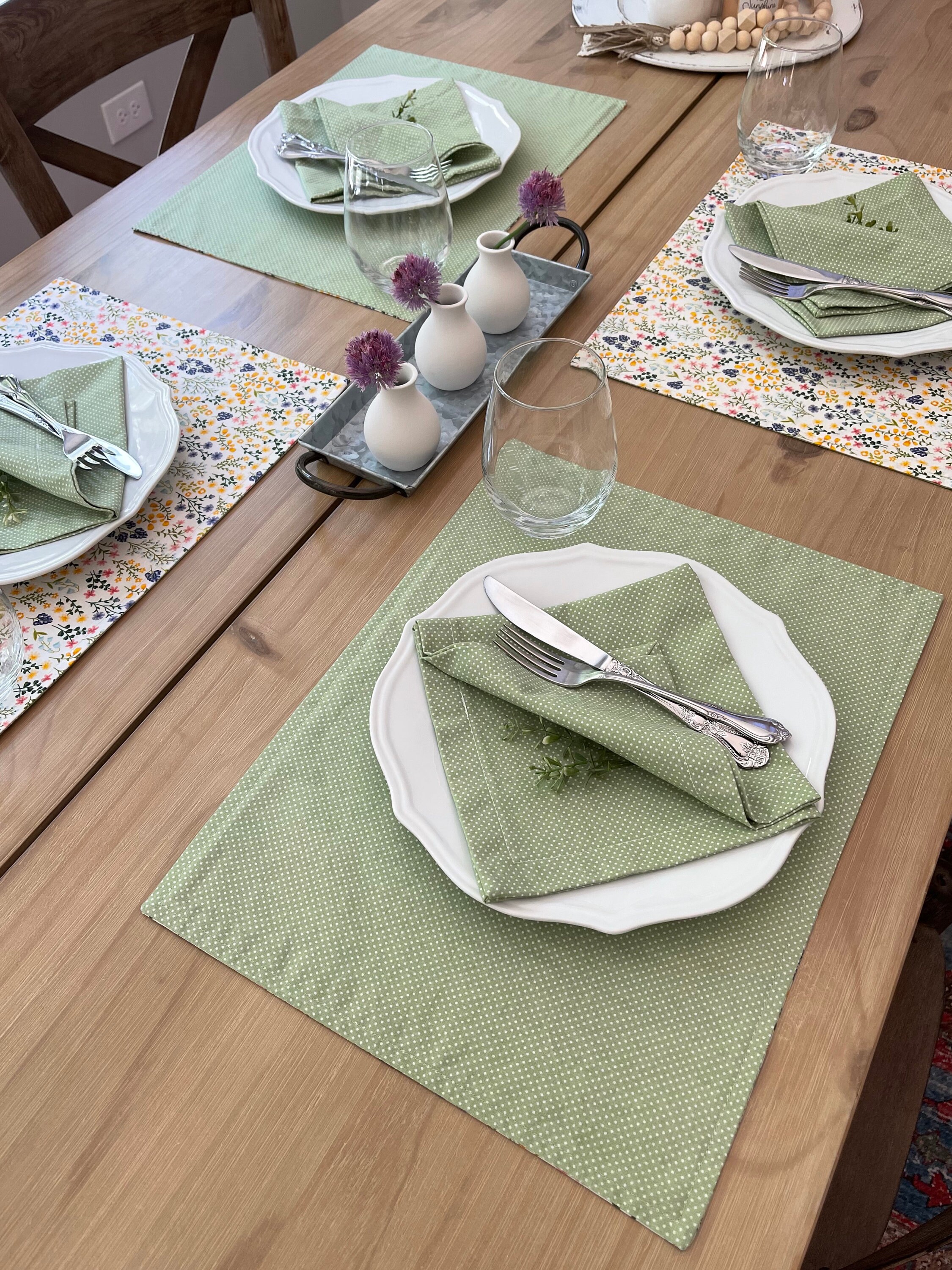 Placemats Set Reversible Placemat Set Spring Placemats Etsy