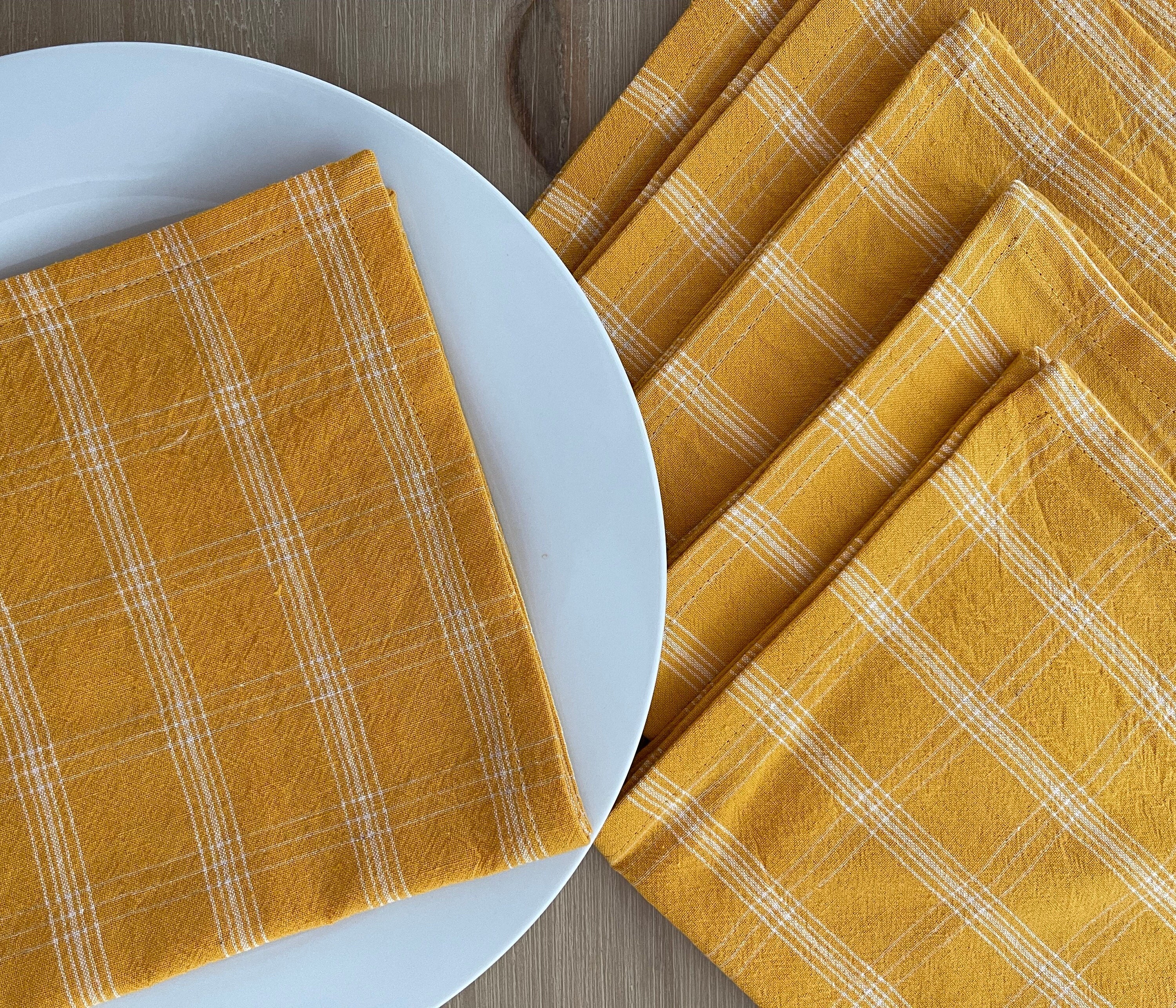 Getfitsoo Fall Cloth Napkins Set of 6, 100% Cotton Napkins with Fringe, 18 x 18 Inches Soft Handmade Dinner Napkins Cloth Washable for Thanksgiving