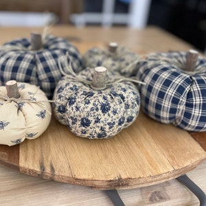 Fabric Pumpkins, Handmade Stuffed Fabric Pumpkins for Fall and Thanksgiving Decor, Farmhouse Decor