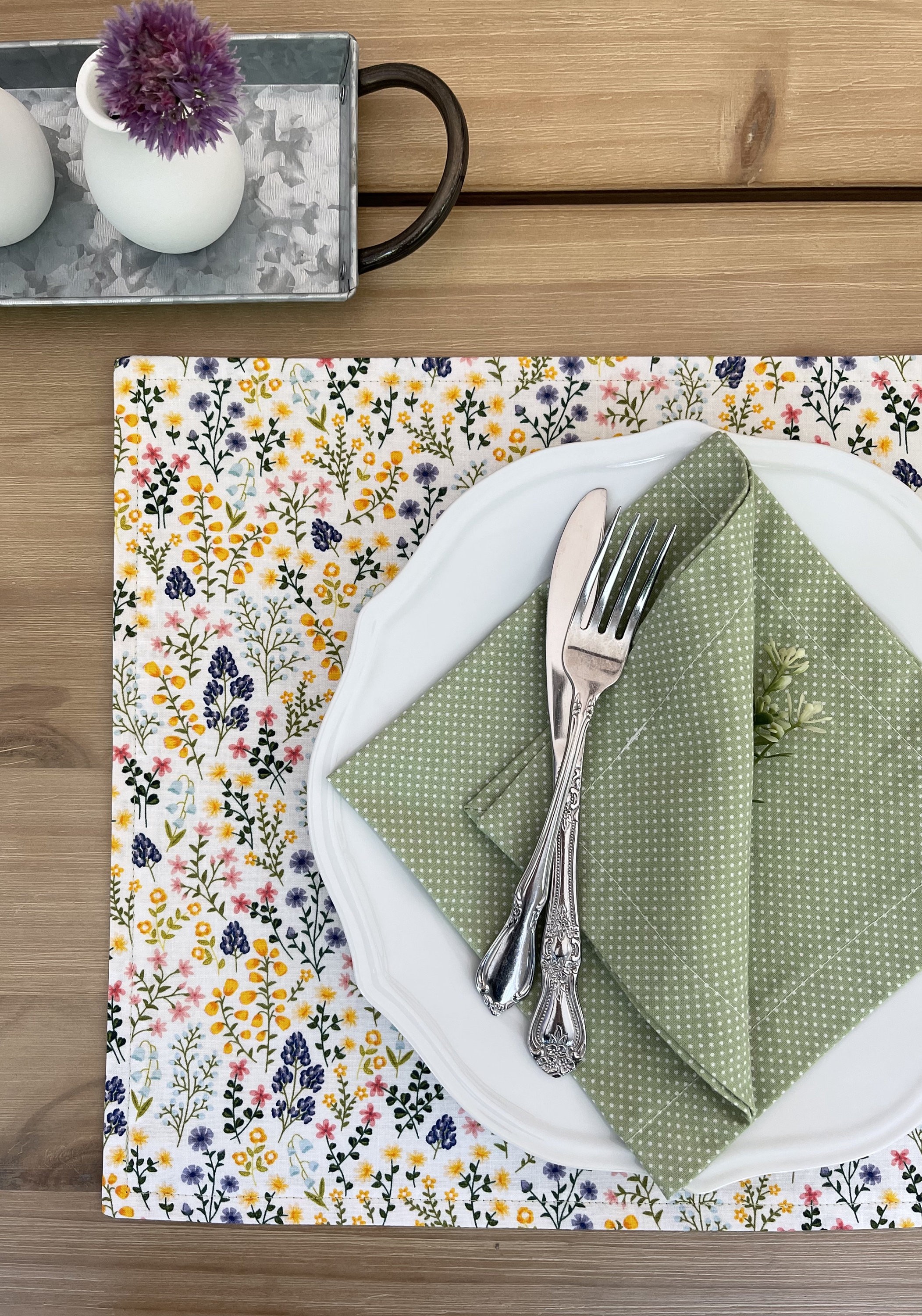 Placemats Set Reversible Placemat Set Spring Placemats Etsy