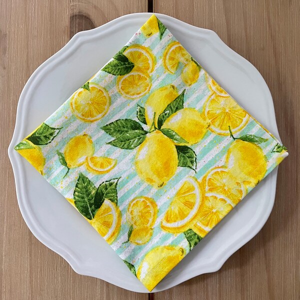 Lemon Napkins Etsy