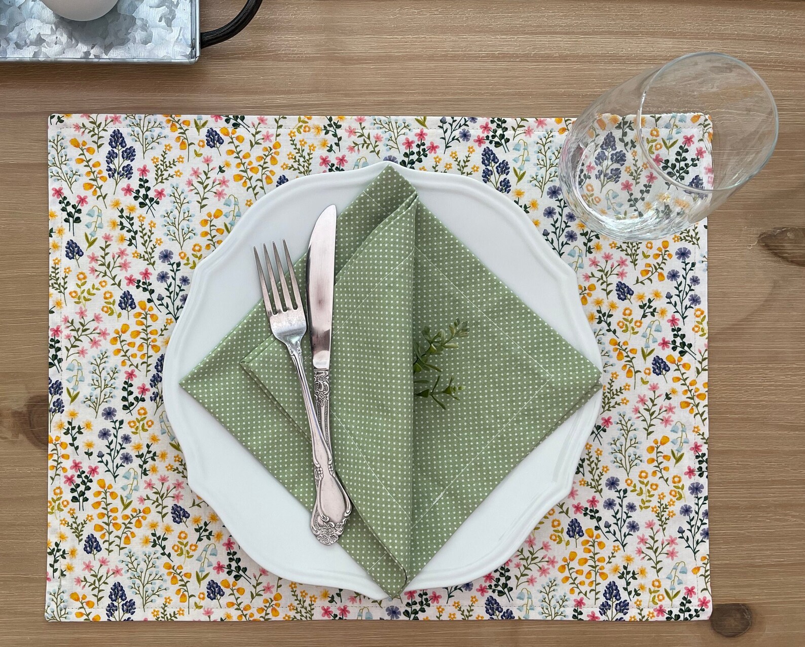Placemats Set Reversible Placemat Set Spring Placemats Etsy
