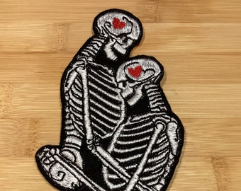 Embroidered Skeletons in Love Skeleton Couple Patch 2.91” x 4.74” inches by Twistedstitcher2018 Located in Abbotsford BC Canadam