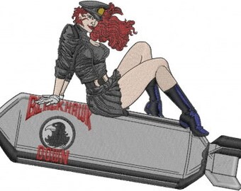 Pin Up Girl Riding Bomb patch