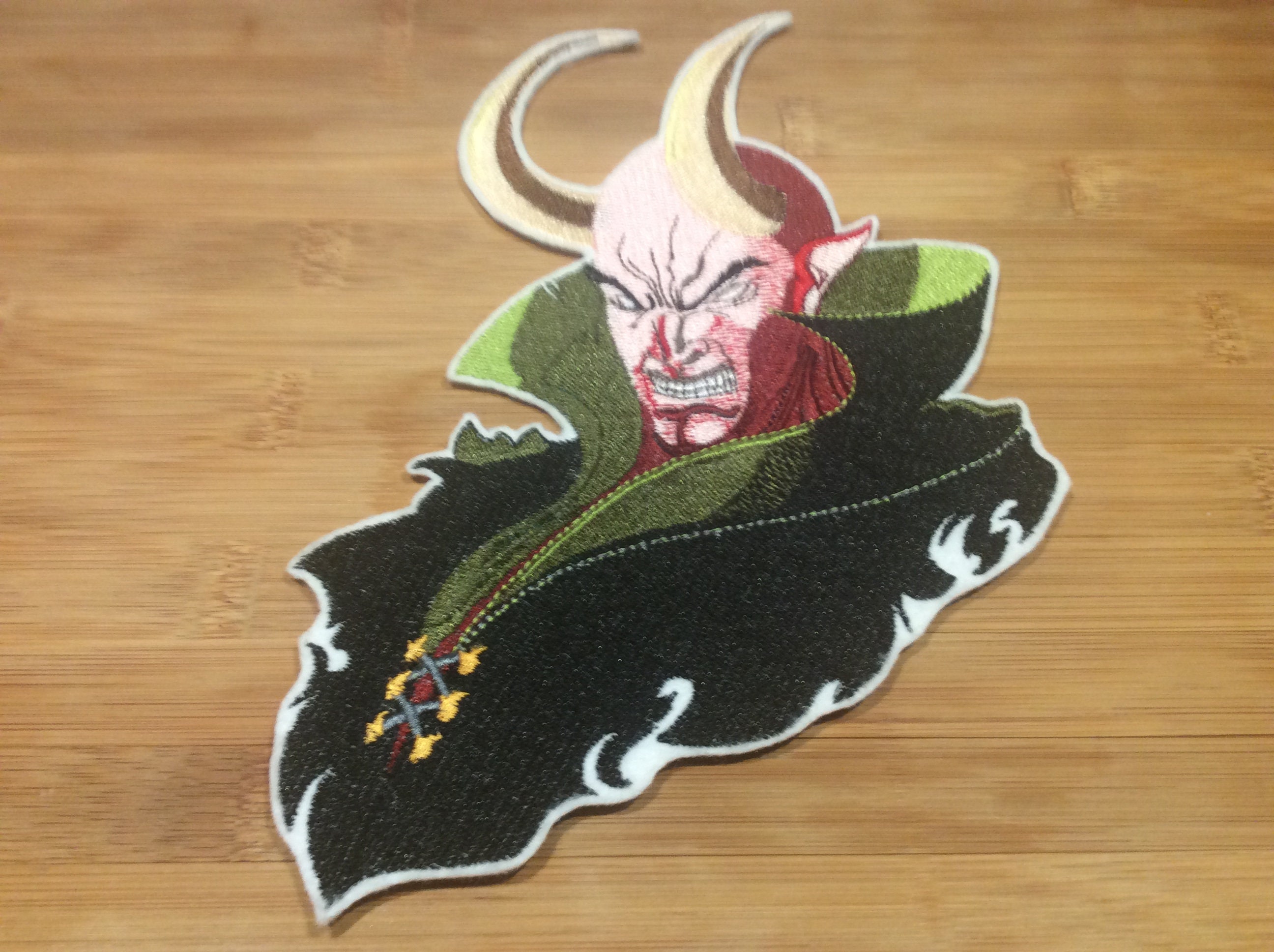 Embroidered Evil Demon Vampire Devil Man with Horns 8.22” x 5.50”inches Back Patch  - Thumbnail 4